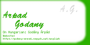 arpad godany business card